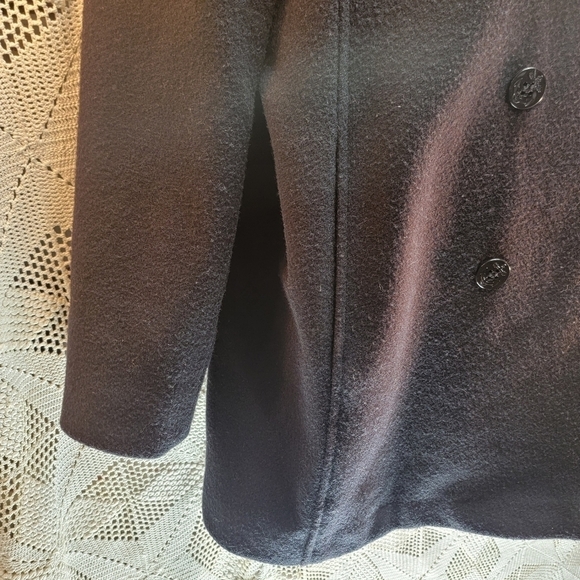 Andrea pea coat size 12, charcoal gray winter wool front buttons coat - Picture 2 of 15